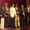 Sports minister Kiren Rijiju felicitated the 1980 Olympic gold medal winning hockey team with TOISA memento