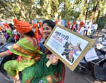 Bike rally held in Pune on Women's Day