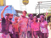 Revelers gathered at various spots to play Holi