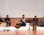 Adnan Salem performs at a music event