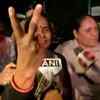 Asha Devi, mother of 2012 Delhi gang-rape victim show victory sign after Supreme Court's dismissal of death row convict Pawan Gupta's plea seeking stay on execution.