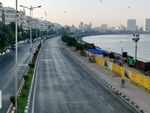 An empty Marine Drive in Mumbai