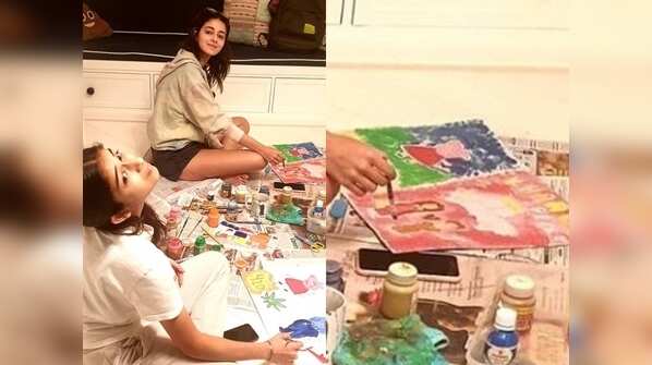 Ananya Panday and sister Rysa Panday enjoy painting time