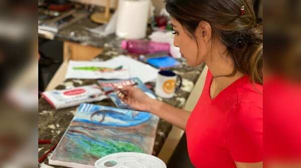 Mouni Roy's abstract painting