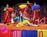 Club members play phoolon ki Holi at an event