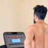Ravindra Jadeja running on a treadmill