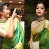 Attended a ribbon-cutting ceremony at Vijayawada in a green silk saree
