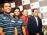 Cricketers at website launch