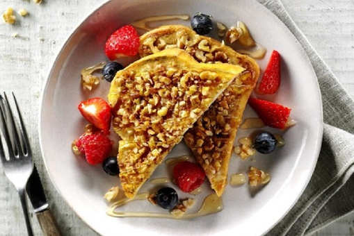 Walnut Crusted French Toast with Berries