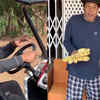 Article image for: <i class="tbold">Dharmendra</i> shows off big bunch of ripe bananas grown at his farmhouse amid lockdown