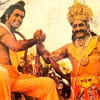 Unseen picture of Arun Govil aka Ram and Arvind Trivedi aka Ravan shaking hands from the Ramayan sets