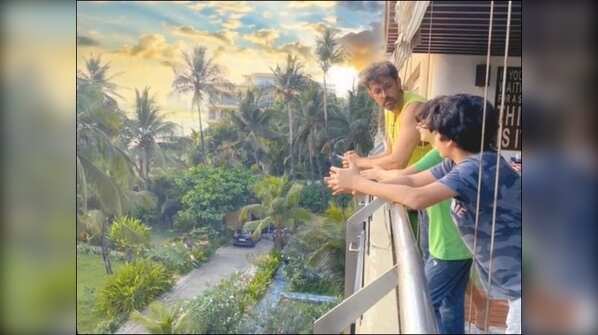 Hrithik Roshan with Hrehaan and Hridhaan