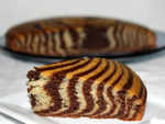 Eggless zebra cake