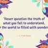 On accepting things as they are