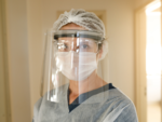 The correct way to wear a face shield