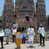 BJP corporator from Mumbai's Colaba, Makrand Narvekar, along with his supporters protested at BMC headquarters demanding more testing in his area