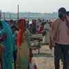 Prayagraj: Social distancing ignored as devotees thronged the bank of river Ganga today on the occasion of Ganga Dussehra