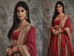 ​The red and gold lehenga