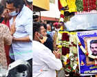 Pictures of teary-eyed Chiranjeevi Sarja's wife Meghana Raj from Kannada actor's funeral