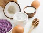 Egg and coconut oil hair-mask