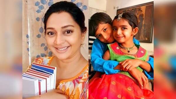 Tutoring her kids