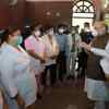 Amit Shah at LNJP hospital in Delhi.
