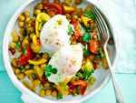 ​Chickpeas with Poached Eggs