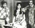 Sridevi's first role as the leading lady at the age of 13 in Moondru Mudichu 