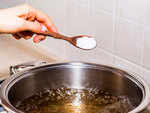 Put salt to water to make it boil faster