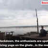 Article image for: Foreigners practice yoga at ghats in Banaras