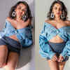 ​She looks gorgeous in long sleeve denim wear