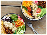 ​Grilled Chicken and Rice Buddha Bowl with Spicy Chickpeas Recipe