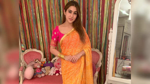 Sara Ali Khan in a simple saree