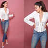 Janhvi Kapoor in a white shirt