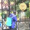 Sanitisation work being carried out in the premises of Raj Bhavan (Governor's residence) in Mumbai, after at least 18 people tested Covid-19 positive.