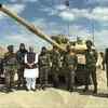 Ladakh: Defence minister Rajnath Singh, Chief of Defence Staff General Bipin Rawat and Army Chief General MM Naravane at Stakna, Leh