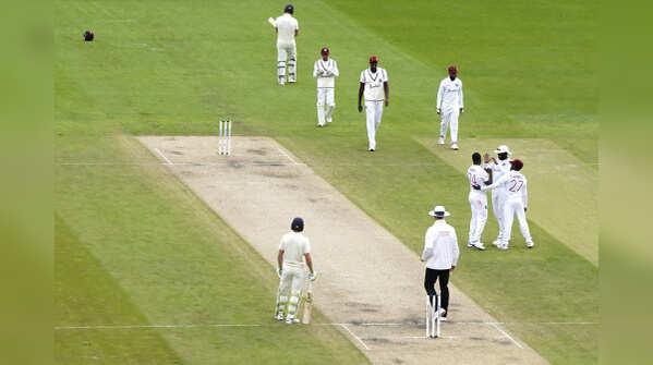 Roach finally in the wickets column after removing Stokes