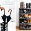 Install an umbrella/ footwear stand outside house