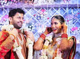 New pictures from Telugu actor Nithiin and girlfriend Shalini's private wedding ceremony
