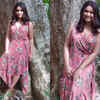 ​The model-turned-actress looked stunning in a pink maxi dress