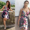 Article image for: Poonam looks smoking hot in black floral scuba skater dress