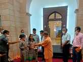 Pictures of Yogi lighting up his house with diyas ahead of 'bhumi pujan'