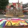 Rangoli decorations in front of RSS HQ, Nagpur