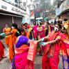 Members of RSS, BJP, VHP and Bajrang Dal celebrated the start of the construction of Ram Temple in Ayodhya, at various places in Nagpur