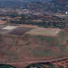 Spot where the plane fell after overshooting runway