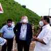 V Muraleedharan, MoS External Affairs visits Kozhikode Airport, where an Air India Express flight crash-landed yesterday.