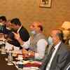 Rajnath Singh and the Indian delegation at the meeting at Hotel Metropol in Moscow