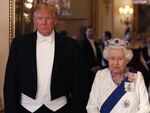 The Queen wearing the Burmese ruby tiara while meeting US President Donald Trump