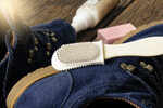​Start by using a toothbrush to remove any dirt and grit