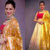 Colour-block lehenga